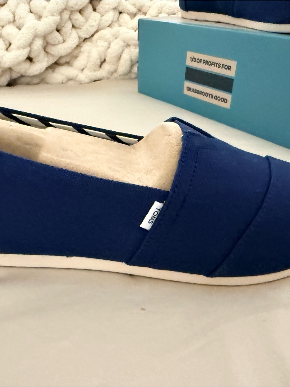 TOMS Alpargata Women’s Navy Canvas Slip On Shoes Size 9.5 - Picture 4 of 10